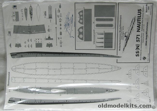 Wilhelmshaven 1/250 SSN-571 Nautilus Submarine, 1218 plastic model kit